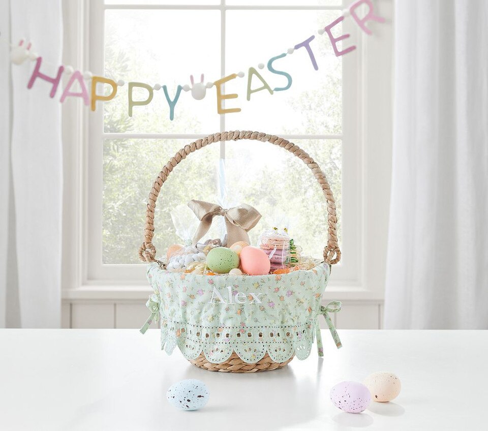 Heritage Floral Eyelet Easter Basket Liners Pottery Barn Kids AU